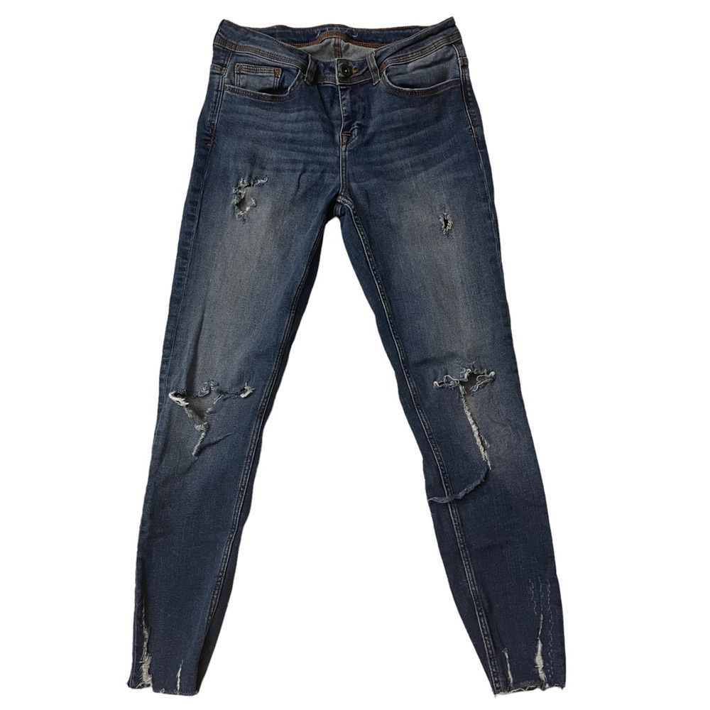 Zara Basics Z1975 Ankle Ripped Blue Jeans Size 4